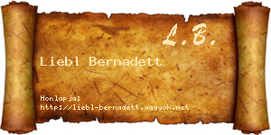 Liebl Bernadett névjegykártya